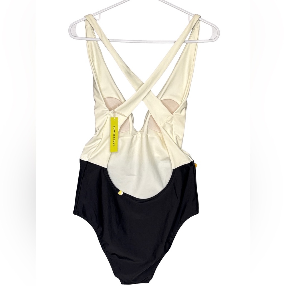 Summersalt V-Neck Swimsuit White Black Size 8 NWT - Picture 4 of 6